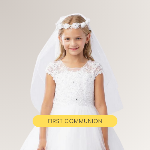 knee length dresses for ladies Luxury White Girl Dress Beads Feathers Kids for First Communion J398 White / Child-2 main image 0