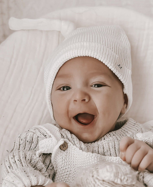 luna-luca-knotted-hat-white Luna and Luca Newborn Baby Clothes