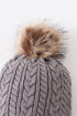 Grey cable knit pom pom beanie hat baby toddler adult