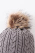 Grey cable knit pom pom beanie hat baby toddler adult