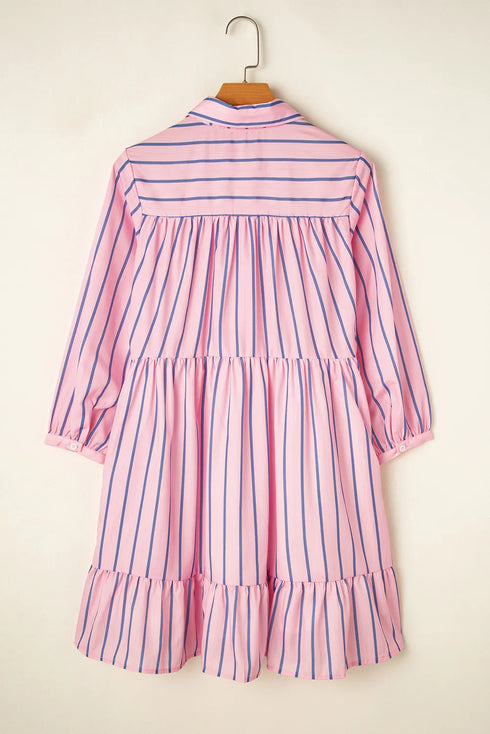 striped-collared-neck-long-sleeve-mini-shirt-dress OhSoStyled - Sophia's Style-4