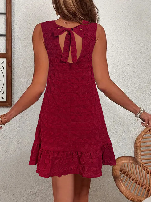 ruffled-hem-sleeveless-mini-dress-Sophia's Style-1