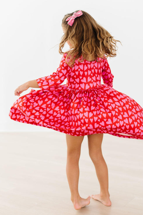 hearts-hugs-3-4-sleeve-pocket-twirl-dress Mila & Rose - Sophia's StyleTwirl Pocket Dress 3/4-1