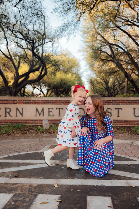 smu-white-mustang-3-4-sleeve-pocket-twirl-dress Mila & Rose - Sophia's Style-3