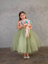 Flower Girl Dress with Gold Embroidered Top and Tulle Overlay Skirt, Sizes 2-16