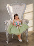 Flower Girl Dress with Gold Embroidered Top and Tulle Overlay Skirt, Sizes 2-16