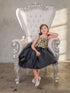 Flower Girl Dress with Gold Embroidered Top and Tulle Overlay Skirt, Sizes 2-16
