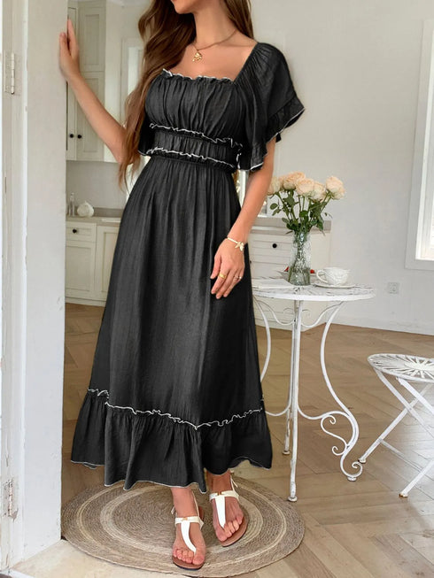 square-neck-puff-sleeve-ruffle-trim-maxi-dress-OhSoStyled-Sophia's-Style-8