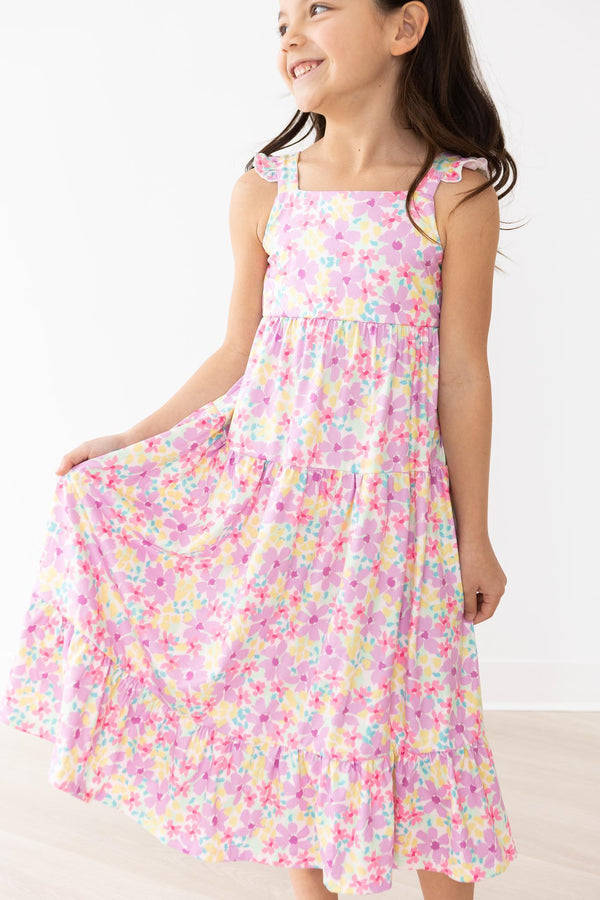 summer-watercolor-floral-ruffle-maxi-dress Mila & Rose - Sophia's Style-Summer Watercolor Floral Ruffle Maxi Dress-2T--1