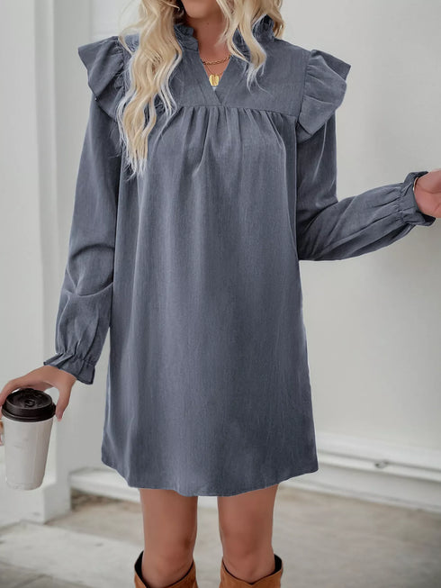 ruffled-notched-flounce-sleeve-dress-OhSoStyled-Sophia's-Style-10
