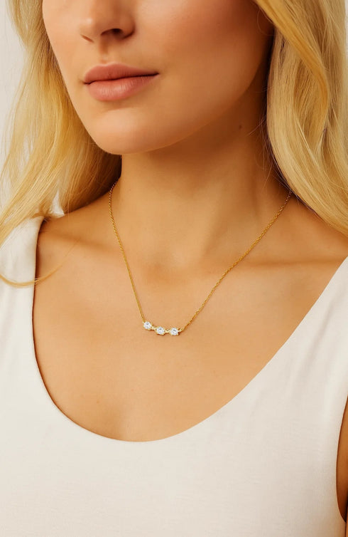 adora-delicate-necklace-with-three-round-cut-cubic-zirconia-stones-Sophia's Style-2