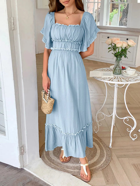 square-neck-puff-sleeve-ruffle-trim-maxi-dress-OhSoStyled-Sophia's-Style-12