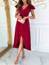 surplice-ruffled-cap-sleeve-dress-Sophia's Style-13