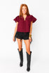 leeland-puff-sleeve-top-maroon Buddy Love - Sophia's Style--Maroon Check-L-4