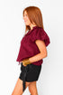 leeland-puff-sleeve-top-maroon Buddy Love - Sophia's Style--Maroon Check-S-2
