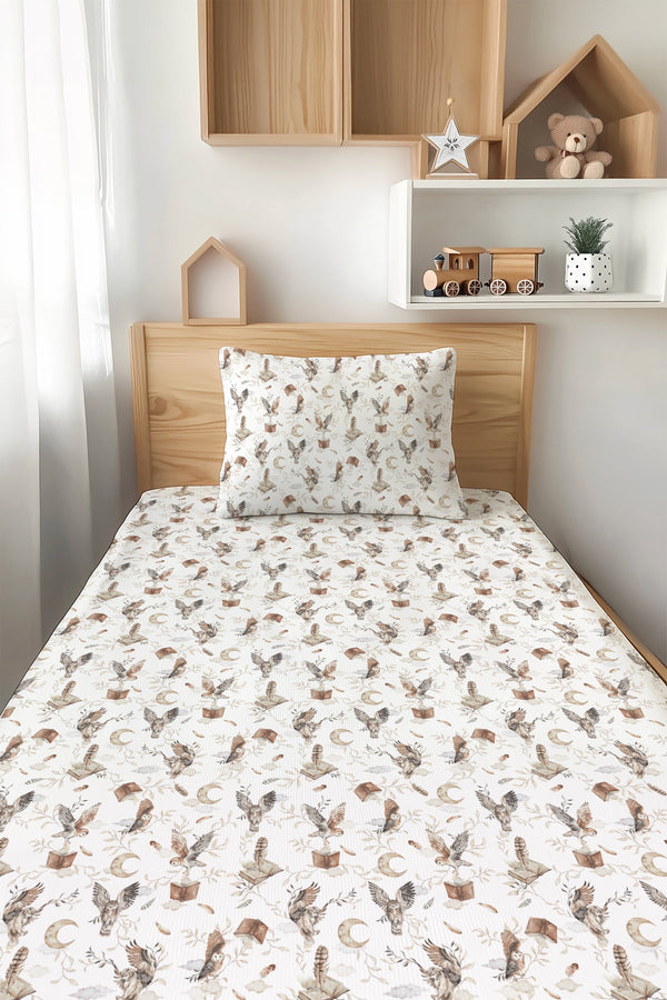 feathers-and-fables-owl-tencel™-modal-twin-fitted-sheet-and-pillowcase-set Big Dreams Little Jammie Session Sophia's Style-1