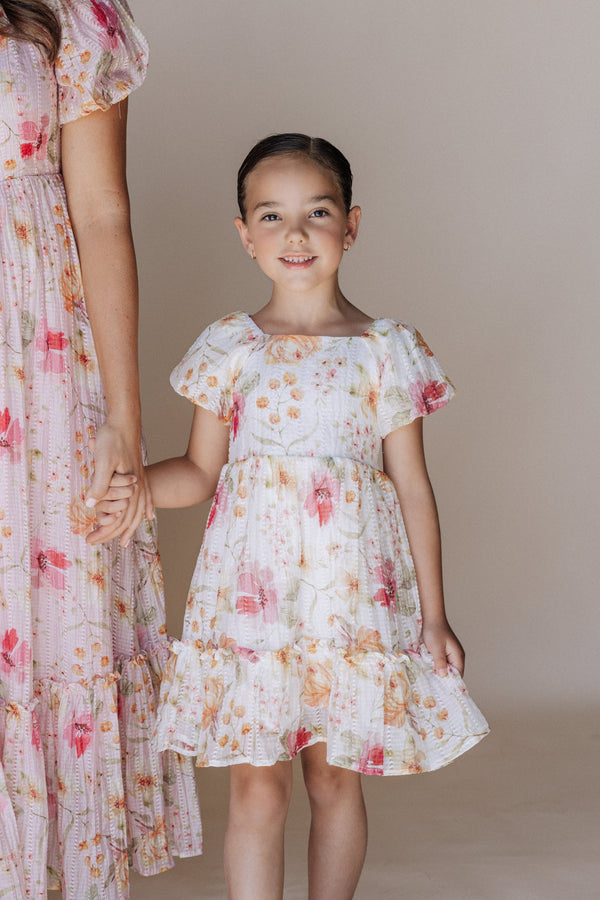 Greta Dress in White - Kids