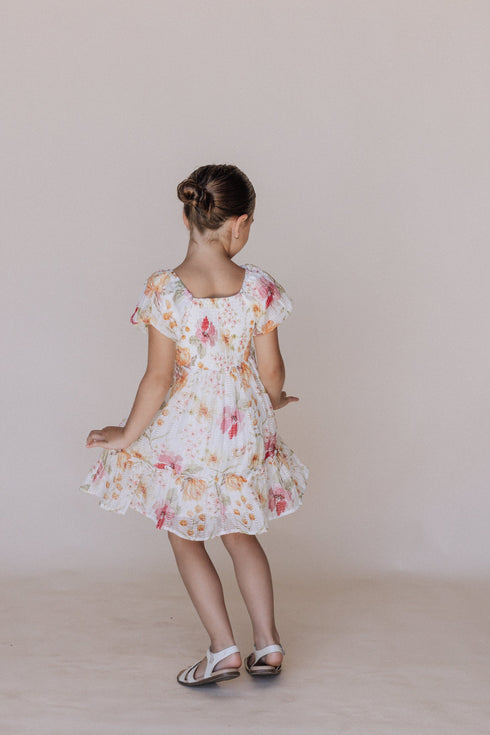 Greta Dress in White - Kids