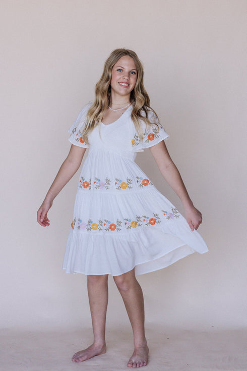 Sicily Embroidered Midi Dress Kids