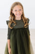 olive-shimmer-3-4-sleeve-tutu-dress Mila & Rose - Sophia's Style-4