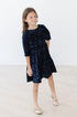 navy-velvet-sequin-dress Mila & Rose at Sophia's Style-Navy Velvet Sequin Dress-2T-Sequin Dress-1