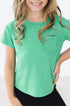 kelly-green-ruffle-pocket-tee Mila & Rose - Sophia's Style-Kelly Green Ruffle Pocket Tee-6-12M--1