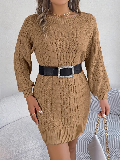 cable-knit-round-neck-sweater-dress-Sophia's Style-5