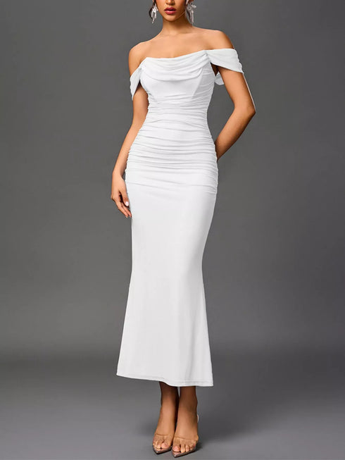 off-shoulder-ruched-mermaid-maxi-dress-OhSoStyled-Sophia's-Style-7