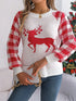 reindeer-plaid-round-neck-long-sleeve-sweater-Sophia's Style-1