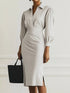 ruched-midi-shirt-dress-with-side-slit-OhSoStyled-Sophia's-Style-4