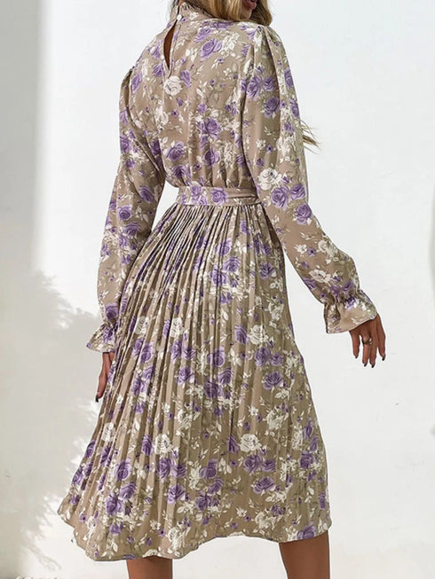 floral-print-long-sleeve-pleated-midi-dress-OhSoStyled-Sophia's-Style-6