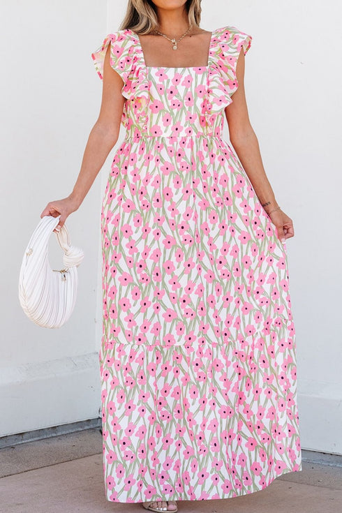 floral-print-square-neck-ruffled-cap-sleeve-maxi-dress OhSoStyled - Sophia's Style-5