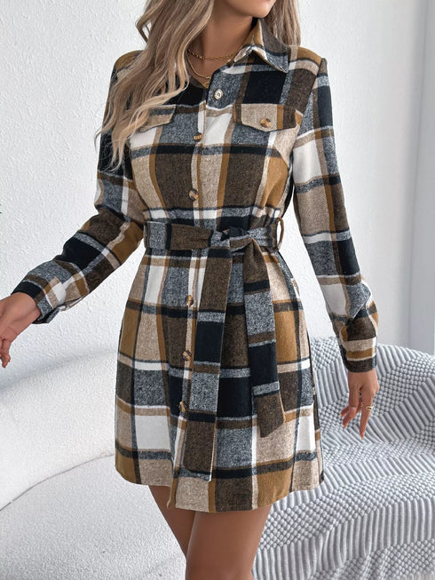 plaid-button-front-tie-waist-shirt-dress-OhSoStyled-Sophia's-Style-8