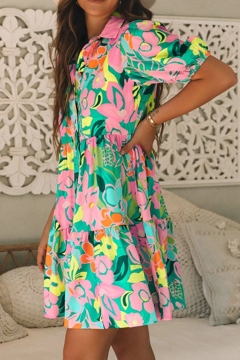 button-down-floral-puff-sleeve-babydoll-dress OhSoStyled at Sophia's Style-9