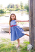 Girls Anchor Cotton Print Sleeveless Summer Dress with Bow, Sizes 2-14