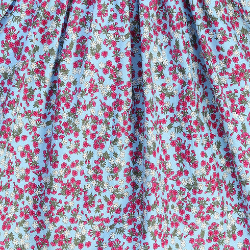 Girls Ditzy Floral Cotton Print Sleeveless Summer Dress with Bow, Sizes 2-14