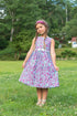 Girls Ditzy Floral Cotton Print Sleeveless Summer Dress with Bow, Sizes 2-14