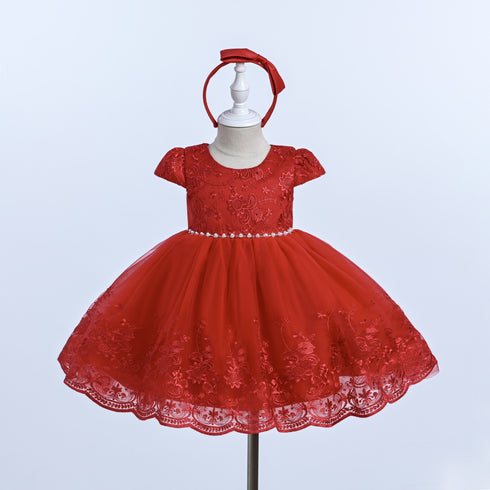 Baby Girls Lace Tulle Party & Easter Dress with Matching Headband 6-24 Months