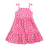 Girls Pink Kitty Cat Print Shoulder Tie Cotton Dress, Sizes 2-14