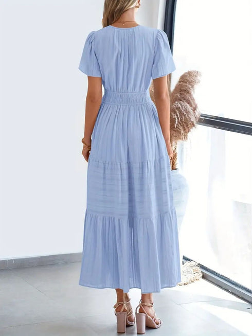 notched-short-sleeve-midi-dress-with-pockets OhSoStyled - Sophia's Style-28
