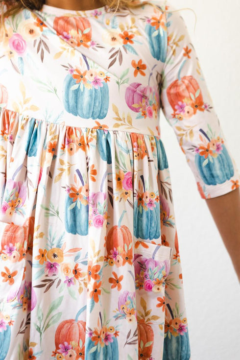 harvest-blooms-3-4-sleeve-pocket-twirl-dress Mila & Rose - Sophia's Style-2
