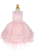 Girls High-Low Party Dress with Lace Appliqué – Easter, Flower Girl & Special Occasion Dress 3-12