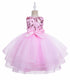 Girls Sequin Floral Tulle Easter & Party Dress – Floor Length Girls Gown 3-12
