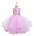 Girls Sequin Floral Tulle Easter & Party Dress – Floor Length Girls Gown 3-12