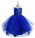 Girls Sequin Floral Tulle Easter & Party Dress – Floor Length Girls Gown 3-12