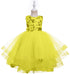 Girls Sequin Floral Tulle Easter & Party Dress – Floor Length Girls Gown 3-12