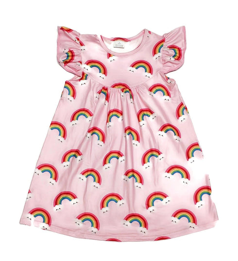 pink-rainbow-milk-silk-flutter-dress Great Lakes kids - Sophia's Style-2