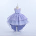 Girls Lace High-Low Party Dress with Bow Back 3-12