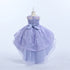 Girls Lace High-Low Party Dress with Bow Back 3-12