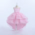 Girls Lace High-Low Party Dress with Bow Back 3-12